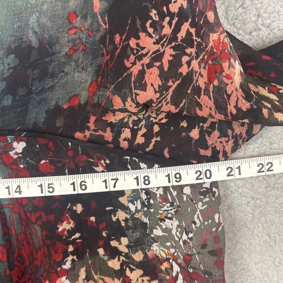 Peruvian Connection Silk Abstract Floral Tunic Blouse SZ 10 Boho Indie Designer - Picture 4 of 8